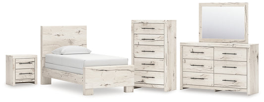 Lawroy Twin Panel Bed, Dresser, Mirror, Chest and Nightstand