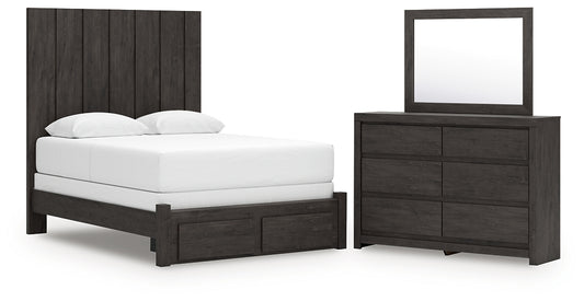 Fraluna Queen Panel Storage Bed, Dresser and Mirror
