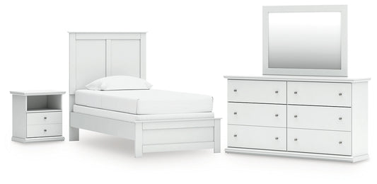 Bostwick Shoals Twin Panel Bed, Dresser, Mirror and Nightstand
