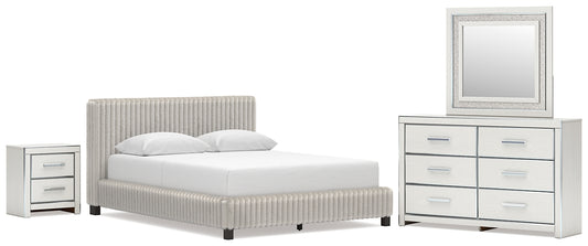 Zuraleus Queen Upholstered Bed, Dresser, Mirror and Nightstand
