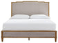 Sharlance Queen Upholstered Panel Bed, Dresser, Mirror and Nightstand
