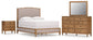 Sharlance Queen Upholstered Panel Bed, Dresser, Mirror and Nightstand