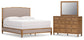 Sharlance California King Upholstered Panel Bed, Dresser and Mirror