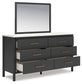 Cadmori Full Upholstered Panel Bed, Dresser, Mirror, Chest and Nightstand