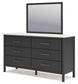 Cadmori Full Upholstered Panel Bed, Dresser, Mirror, Chest and Nightstand
