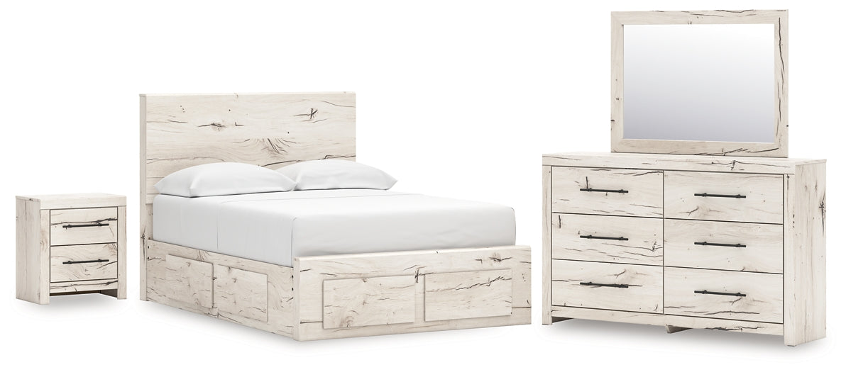 Lawroy Full Panel Storage Bed, Dresser, Mirror and Nightstand