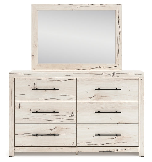 Lawroy Twin Panel Bed with Storage, Dresser and Mirror