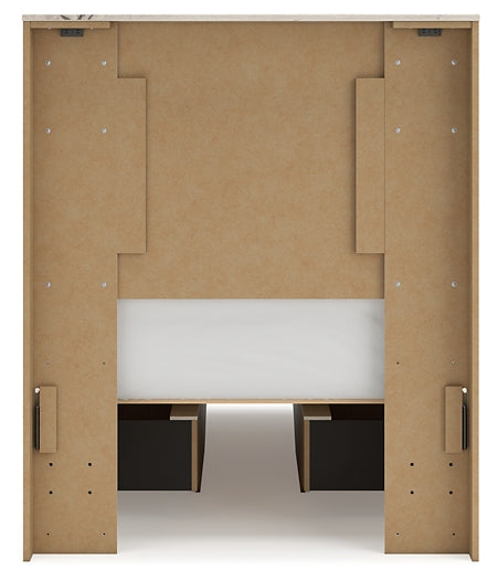 Lawroy Twin Panel Bed with Storage, Dresser and Mirror