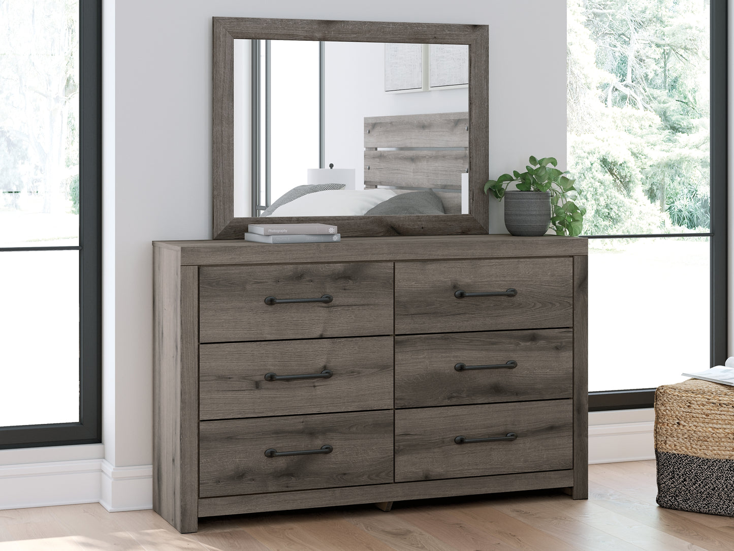 Graystorm Full Panel Bed, Dresser and Mirror