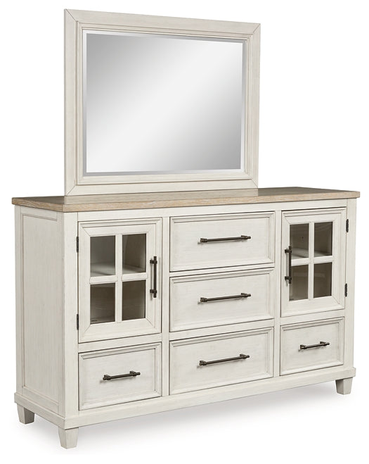 Shaybrock Queen Panel Bed, Dresser, Mirror and Nightstand