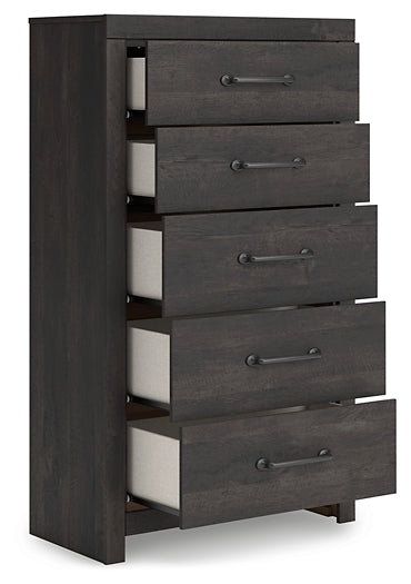 Hollivern Full Panel Storage Bed, Dresser, Mirror, Chest and Nightstand