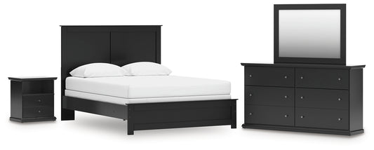 Maribel Queen Panel Bed, Dresser, Mirror and Nightstand