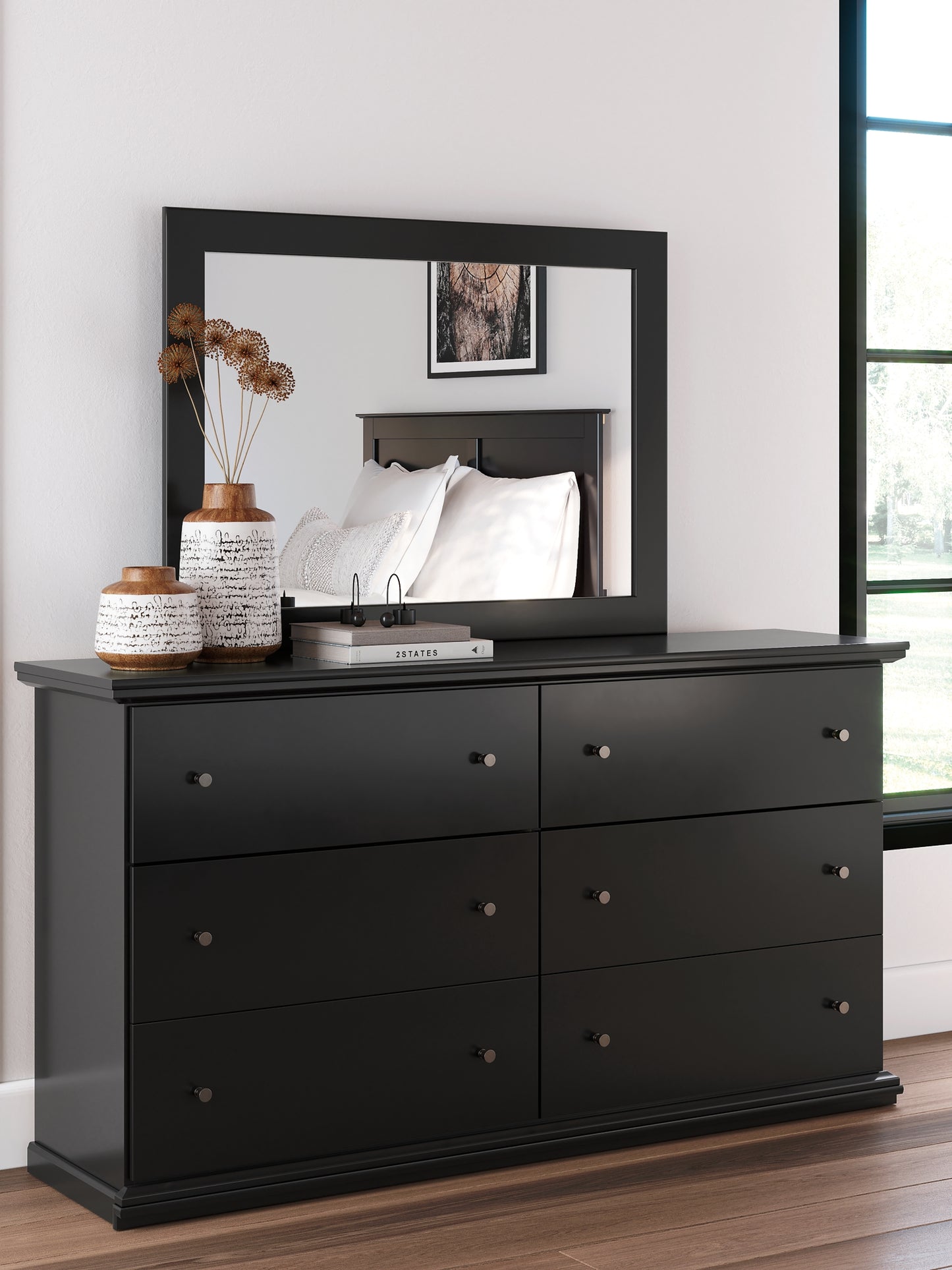 Maribel Queen Panel Bed, Dresser, Mirror, Chest and Nightstand