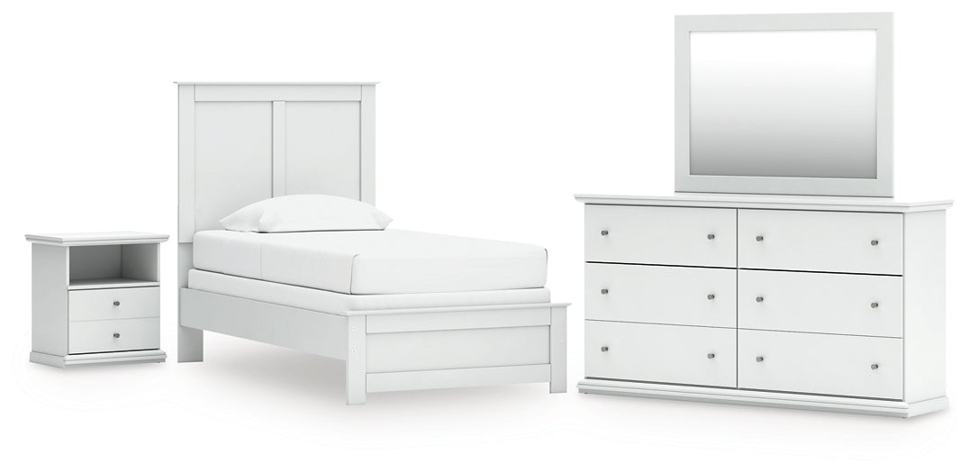 Bostwick Shoals Twin Panel Bed, Dresser, Mirror and Nightstand