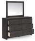 Hollivern Full Panel Bed with Mirrored Dresser and Nightstand