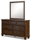 Danabrin King Panel Storage Bed, Dresser and Mirror