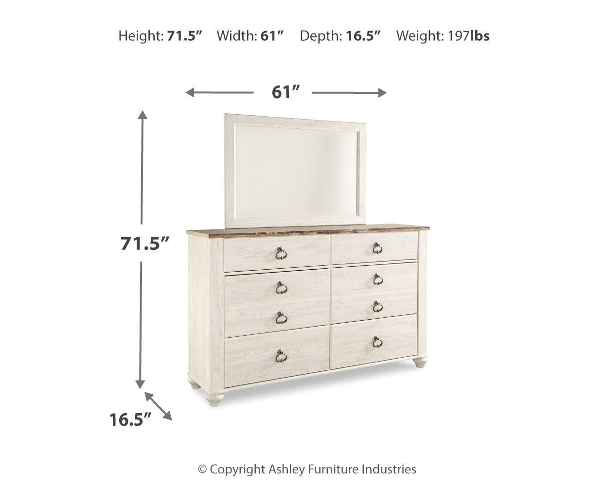 Willowton Dresser and Mirror