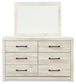 Cambeck Queen Panel Bed with 4 Storage Drawers with Mirrored Dresser, Chest and Nightstand