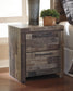 Derekson King Panel Bed with 6 Storage Drawers with Mirrored Dresser, Chest and Nightstand