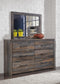 Drystan King Panel Headboard Bed with Mirrored Dresser