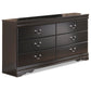 Huey Vineyard Queen Sleigh Bed with Mirrored Dresser and Nightstand