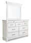 Kanwyn King Panel Bed with Storage with Mirrored Dresser