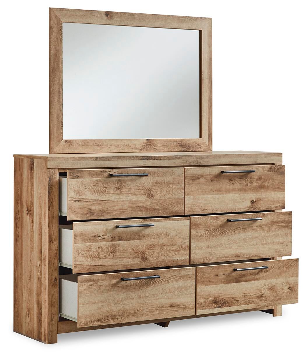 Hyanna King Panel Storage Bed, Dresser, Mirror, Chest and Nightstand