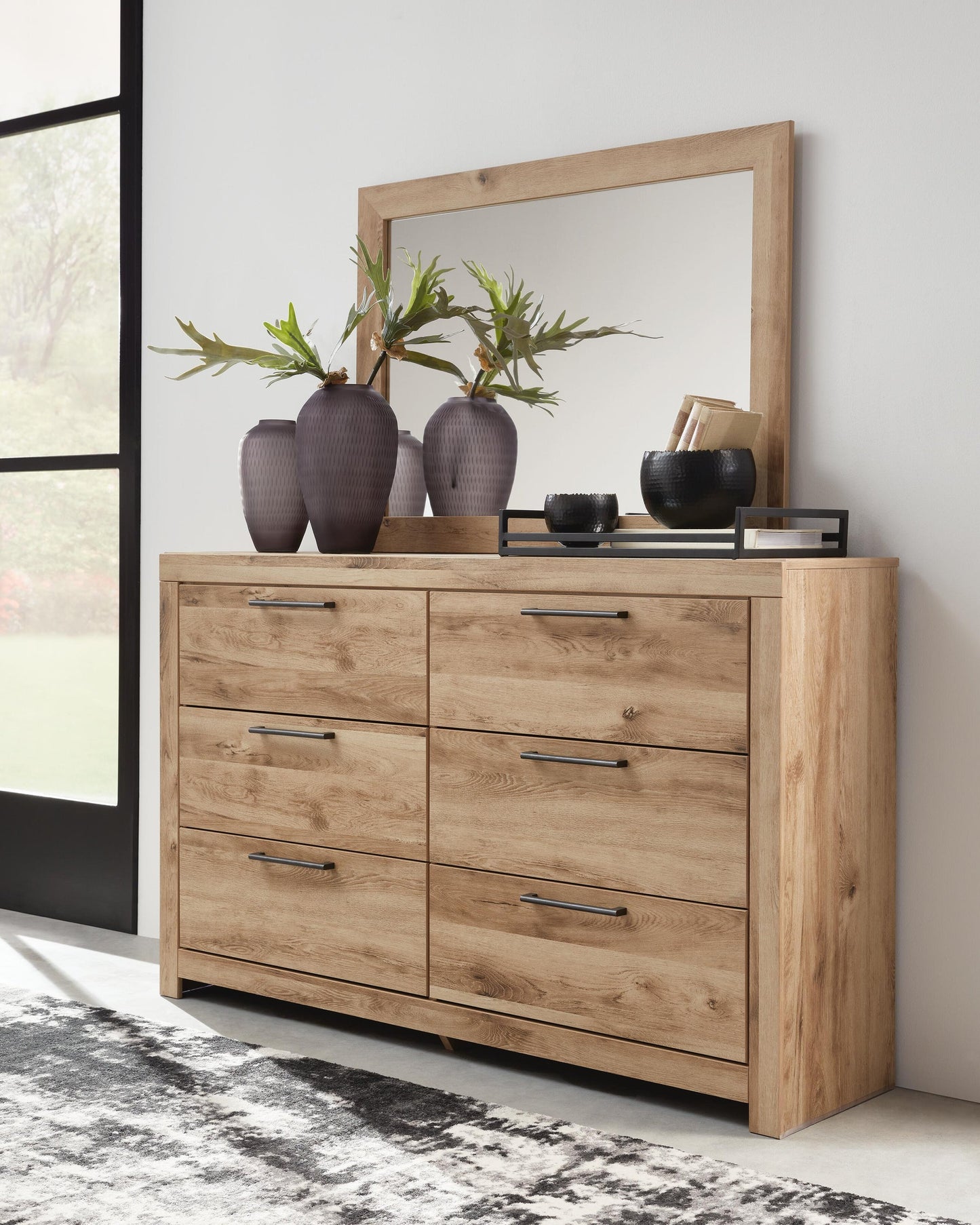 Hyanna Full Panel Storage Bed, Dresser, Mirror and Nightstand