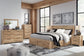 Hyanna Queen Panel Storage Bed with 1 Under Bed Storage Drawer, Dresser and Mirror