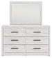 Cayboni Queen Panel Bed with Mirrored Dresser and Nightstand