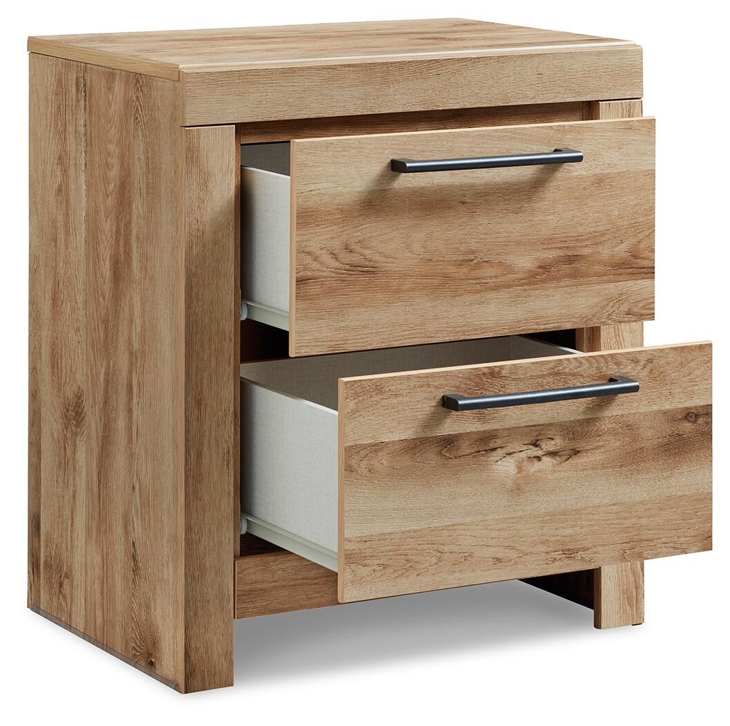 Hyanna Queen Panel Storage Bed with 2 Under Bed Storage Drawer, Dresser, Mirror and Nightstand