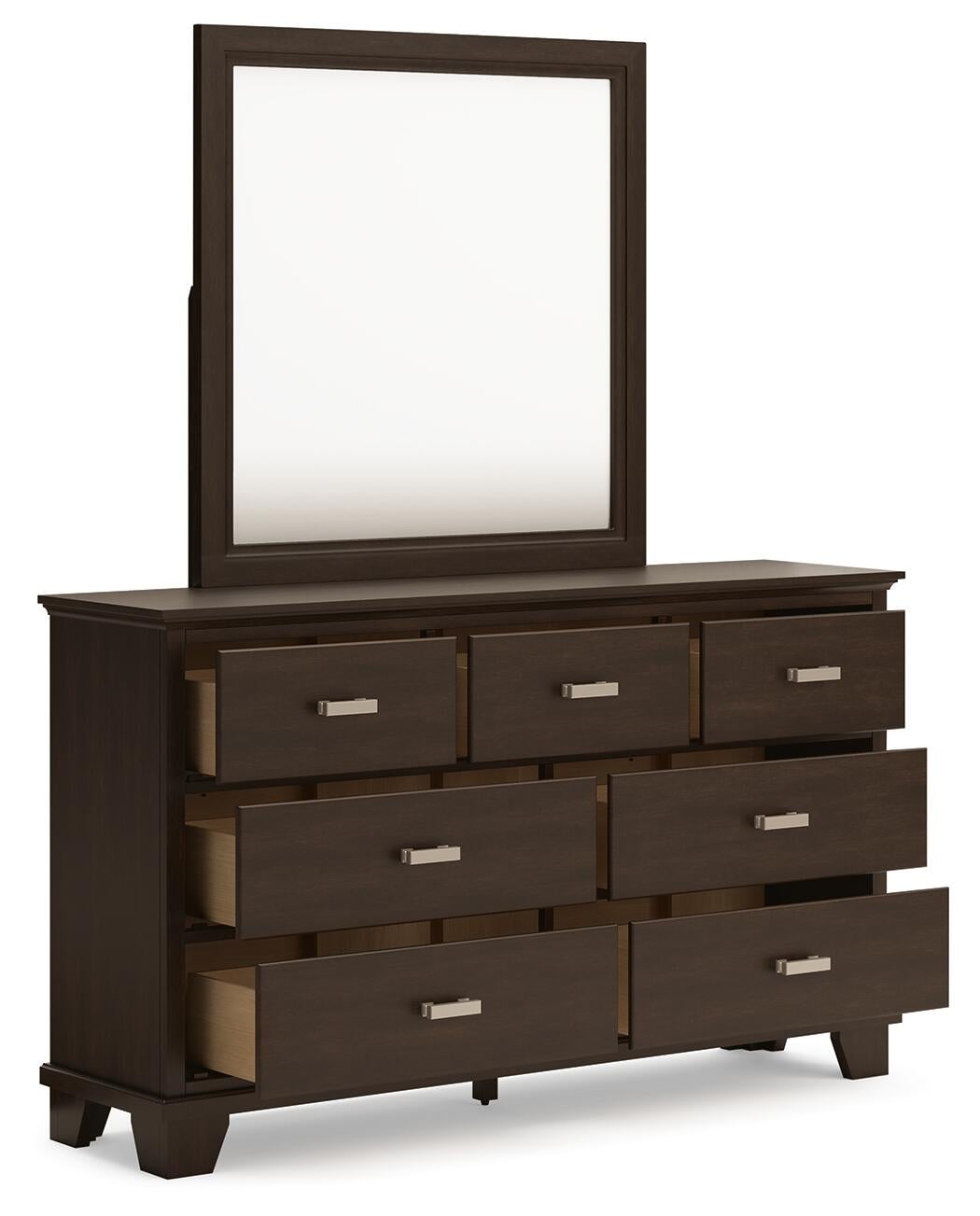 Covetown Twin Panel Bed with Mirrored Dresser and Nightstand