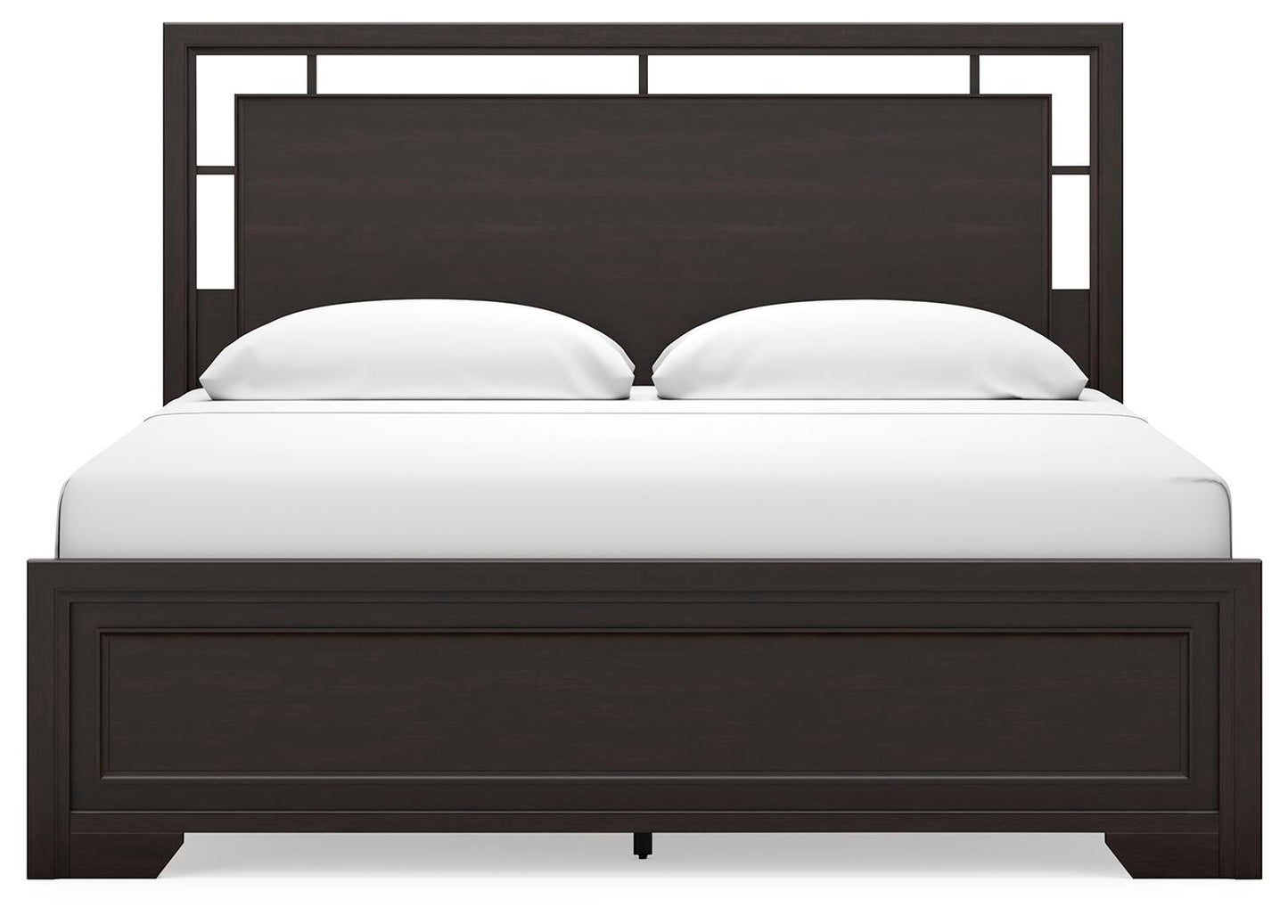 Covetown King Panel Bed with Mirrored Dresser and Nightstand