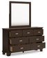 Covetown Full Panel Bed with Mirrored Dresser