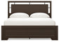 Covetown California King Panel Bed with Mirrored Dresser and Nightstand
