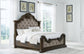 Maylee Queen Upholstered Bed with Mirrored Dresser