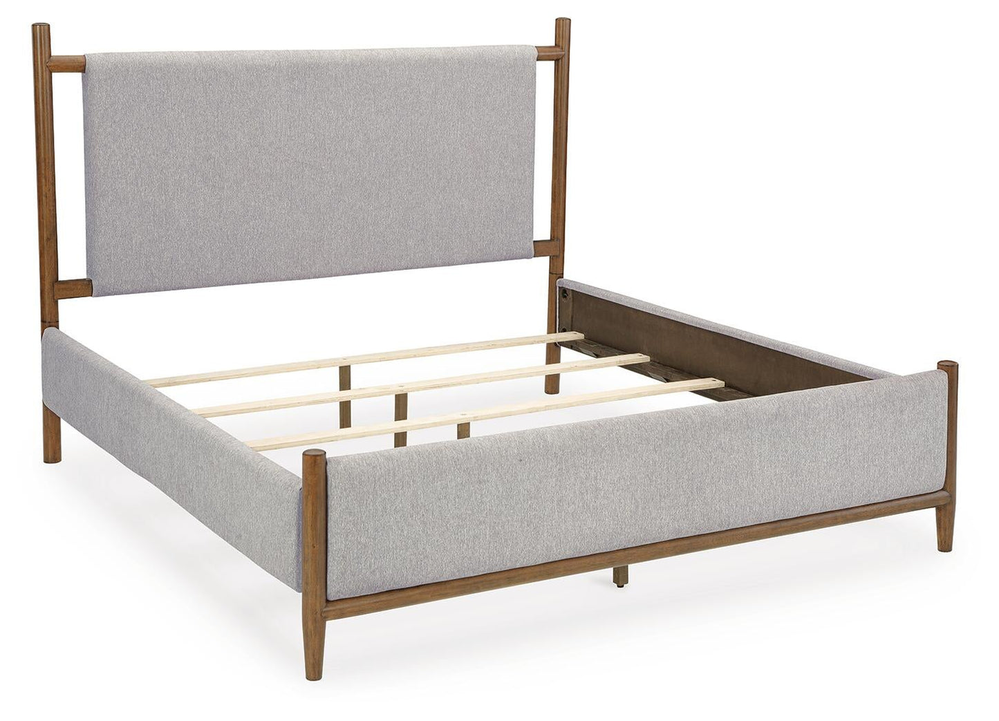 Lyncott King Upholstered Bed with Mirrored Dresser and Nightstand