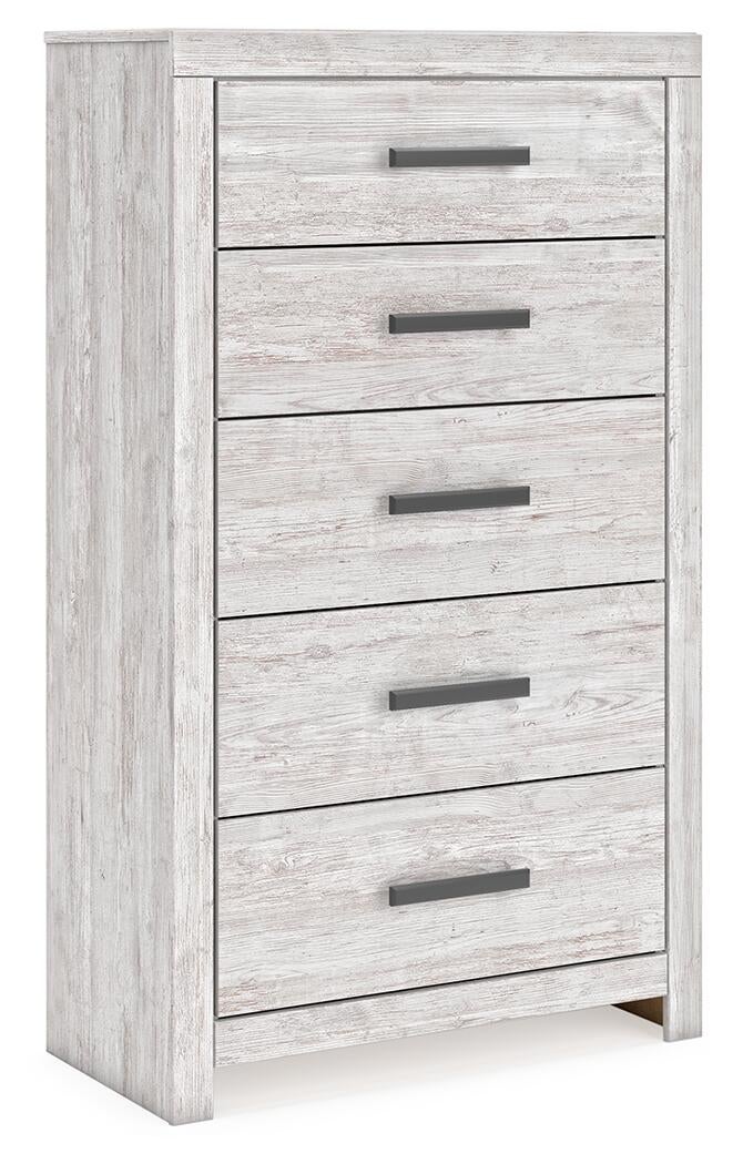 Cayboni King Panel Bed, Dresser, Mirror, Chest and Nightstand