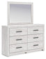 Cayboni King Panel Bed with Mirrored Dresser