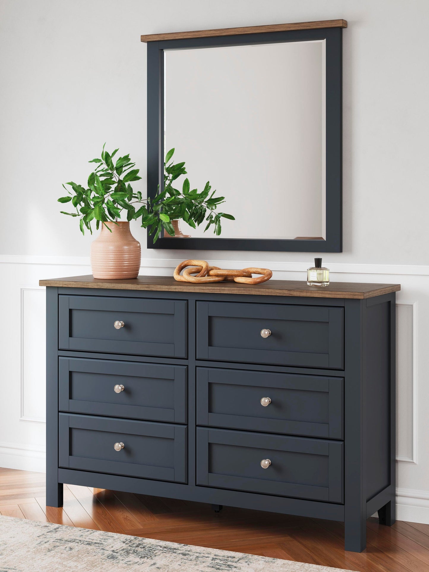 Landocken Full Panel Bed, Dresser and Mirror