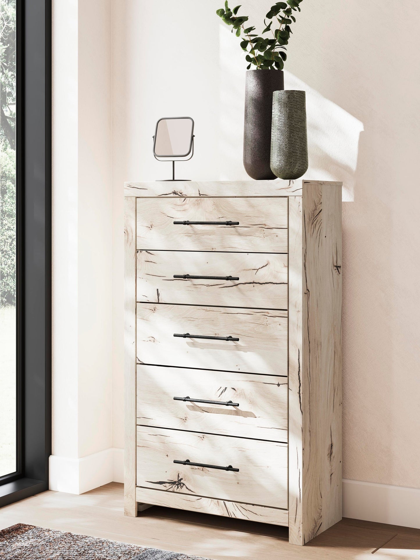 Lawroy Twin Panel Bed, Dresser, Mirror, Chest and Nightstand