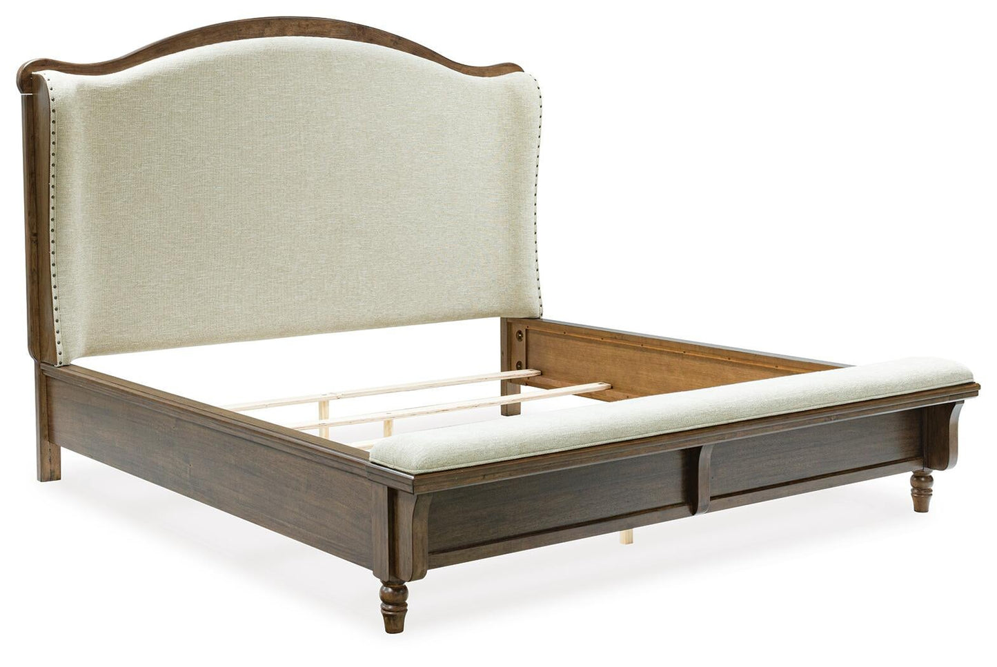 Sturlayne Queen Upholstered Panel Bed, Dresser, Mirror, Chest and Nightstand