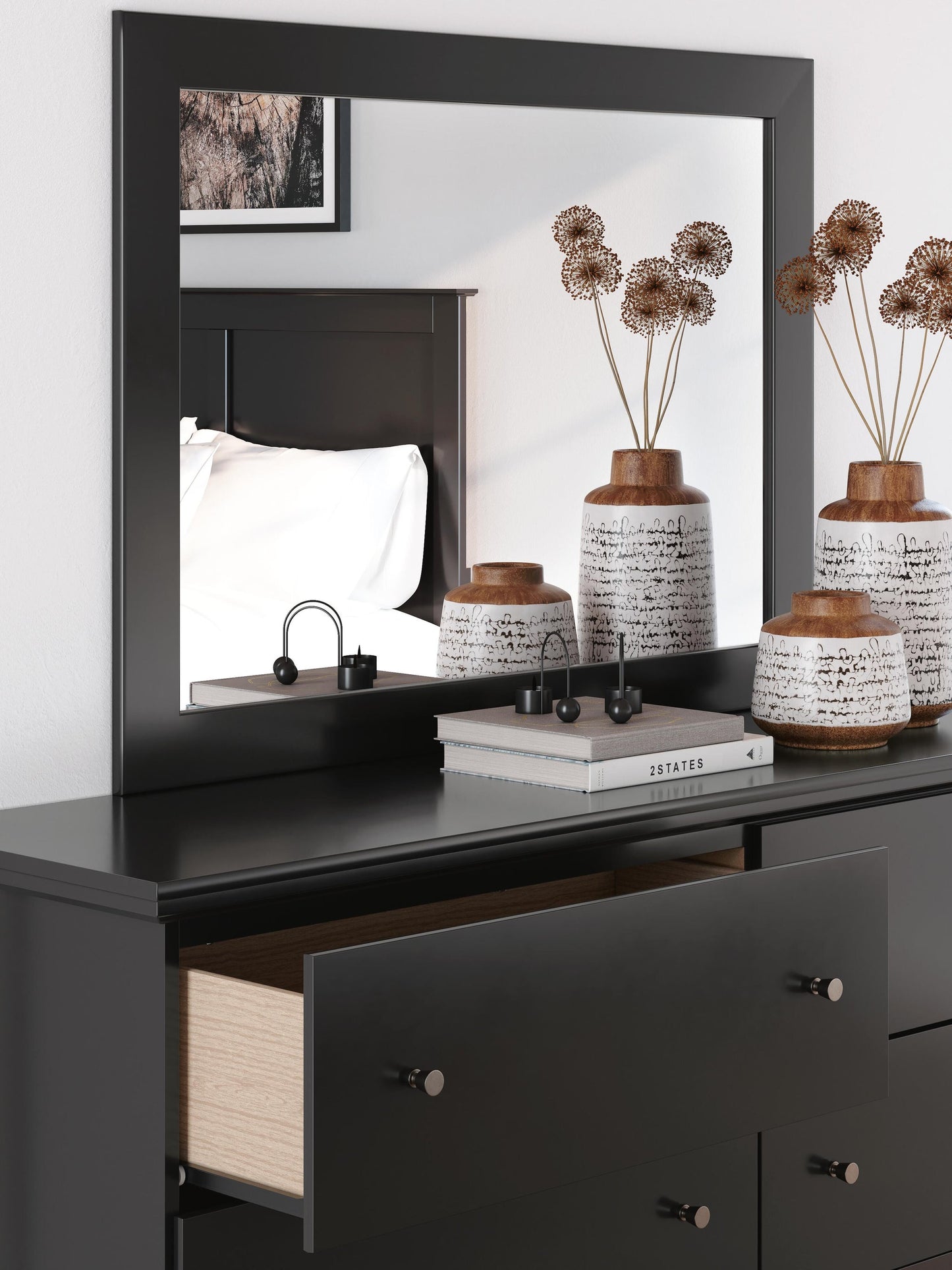 Maribel Full Panel Bed, Dresser, Mirror, Chest and Nightstand
