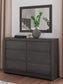 Parlayon Queen Panel Storage Bed, Dresser, Mirror and Nightstand