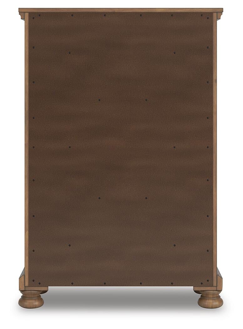 Feddinger California King Storage Sleigh Bed with Mirrored Dresser, Chest and Nightstand