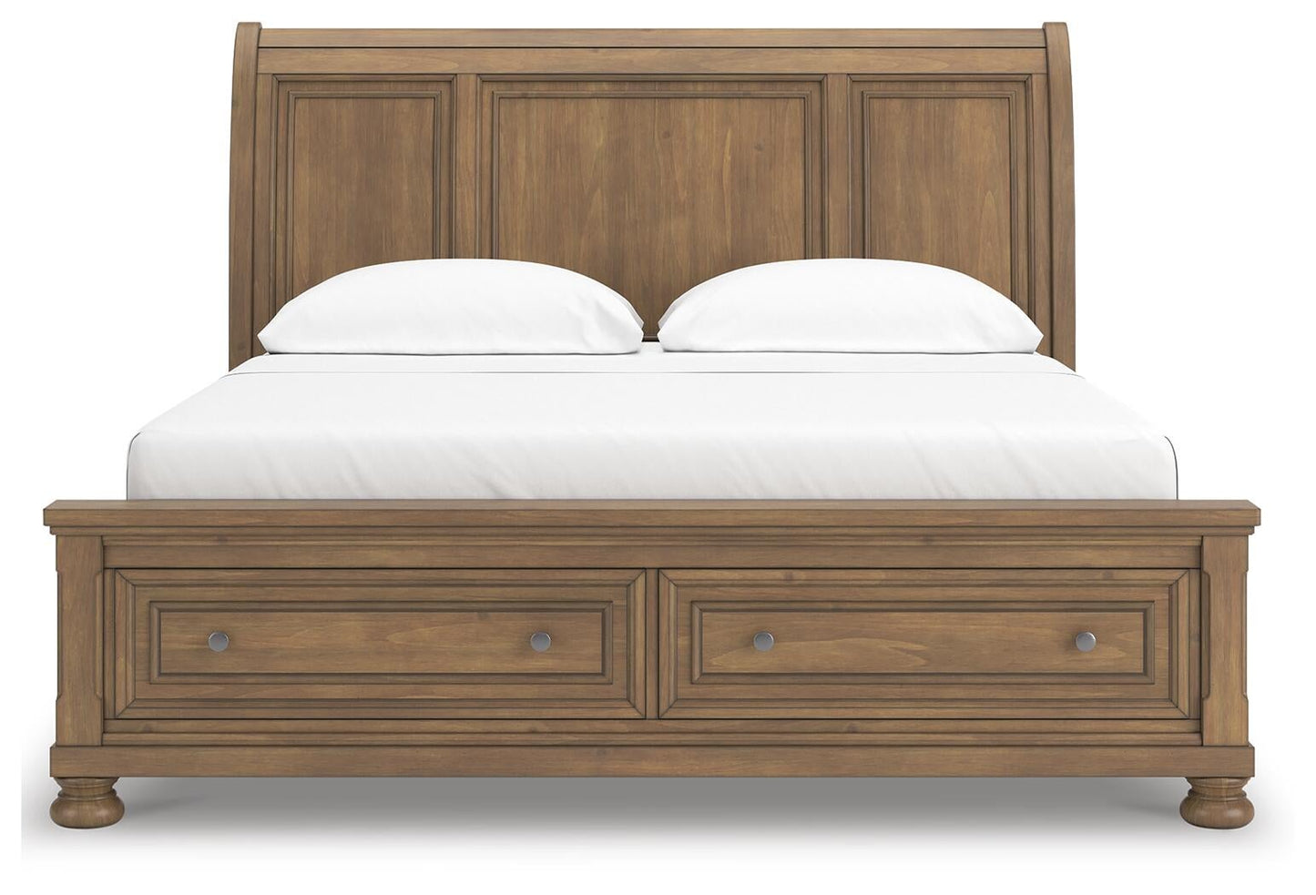 Feddinger California King Storage Sleigh Bed with Mirrored Dresser, Chest and Nightstand