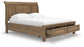 Feddinger California King Storage Sleigh Bed with Mirrored Dresser, Chest and Nightstand
