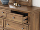 Vandenmore King Storage Sleigh Bed with Mirrored Dresser and Nightstand