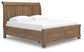 Feddinger King Storage Sleigh Bed with Mirrored Dresser, Chest and Nightstand
