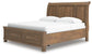 Feddinger King Storage Sleigh Bed with Mirrored Dresser, Chest and Nightstand